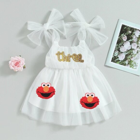 Elmo Dress Smash Cake Third Birthday OutfitClothes Sesame Street Dress